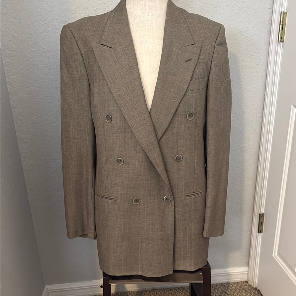 Classic Tan Double-Breasted Men's Blazer